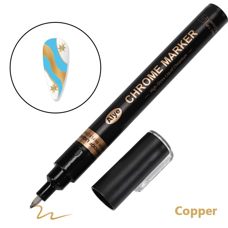 Nail Art Pen Black Gold Color Painting Drawing Pen