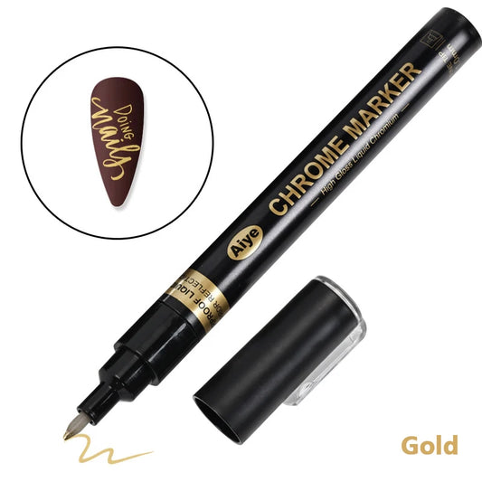 Nail Art Pen Black Gold Color Painting Drawing Pen