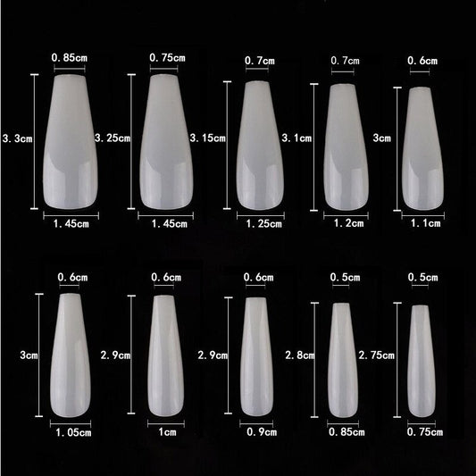 つけ爪 フルカバー アクリル ネイルアート チップ 100個/箱