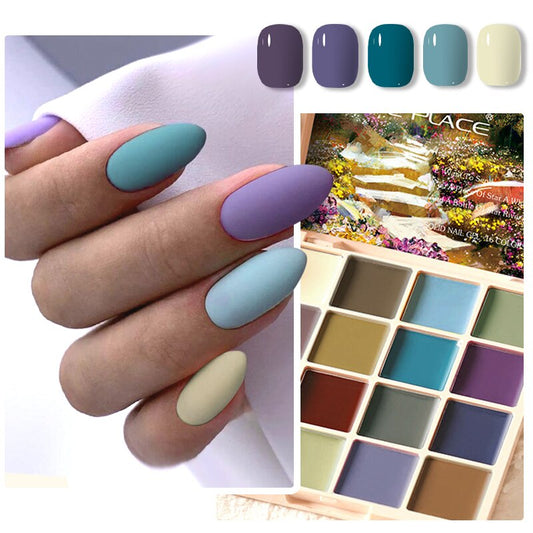 16色 固形ネイルジェル 缶入りクリームグルー