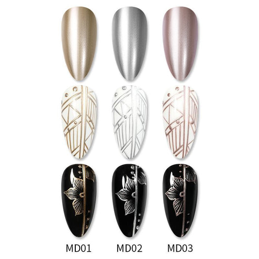 Metallic Gel Nail Polish Flower Painting Carving Gel