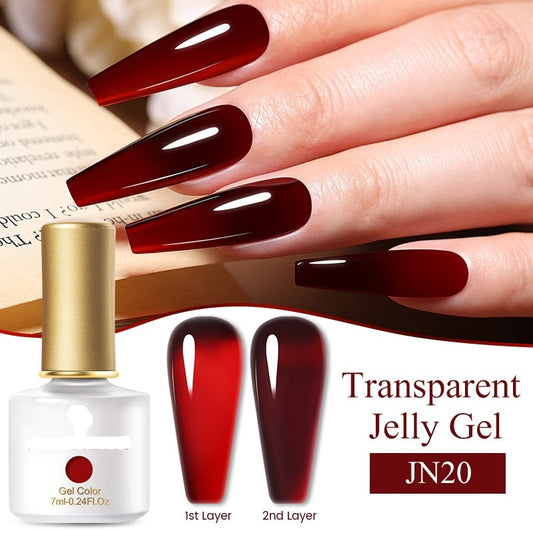 Red Jelly Transparent Nail Gel 7ML Soak Off
