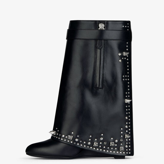 Women's Slim Fitting Boots Knee Bending Rivet