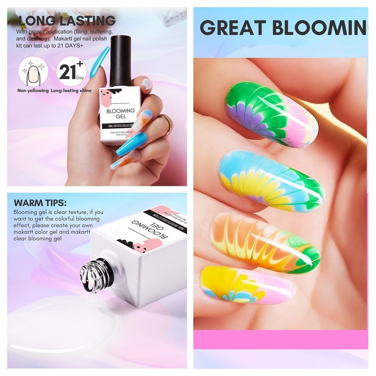 Clear Blooming Gel 15ml Spreading Effect Nail Designs