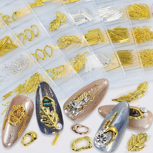 さまざまな合金ネイルアートラインストーン装飾のヒントDIY