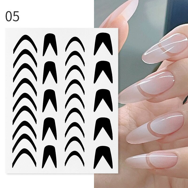 ネイルアートフォーム フリンジチップ ステンシル デカール ネイルステッカー