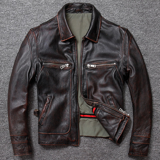Genuine Leather Vintage Style Leather Jacket