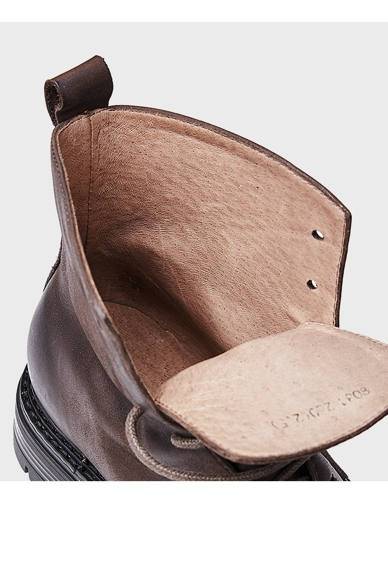 Men's Genuine Leather Retro Ankle Boots