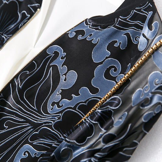 Women Jacket 100%Real Silk Zipper Outwear