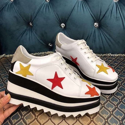 Luxury design thick-soled women's sports shoes