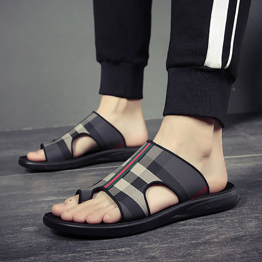 Men Home Flat Sandals Anti-Slip Slippers Beach Shoes