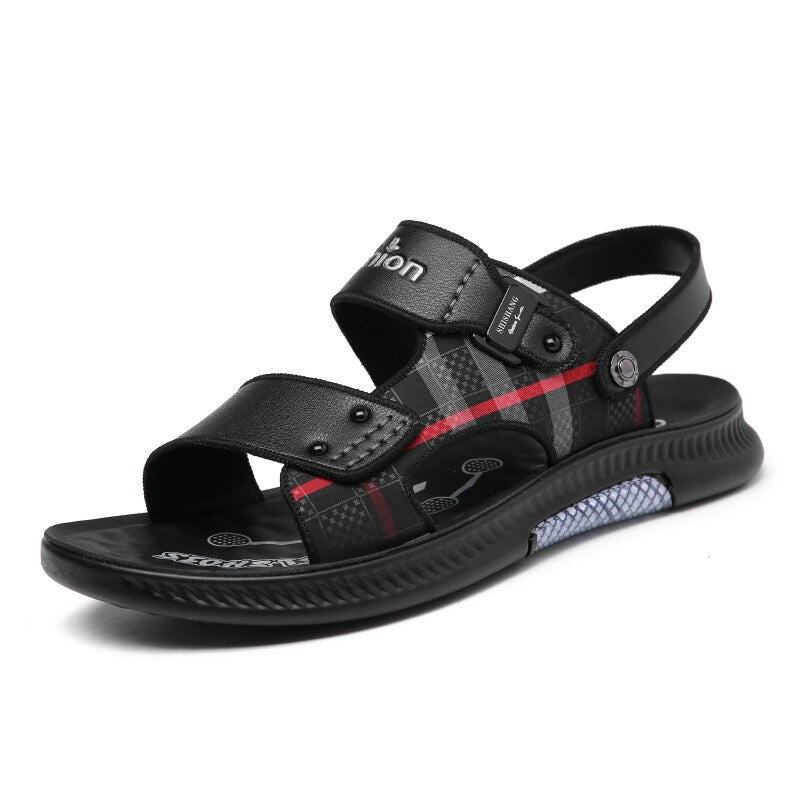 Leather Sandals For Men Beach Shoes Flip Flops