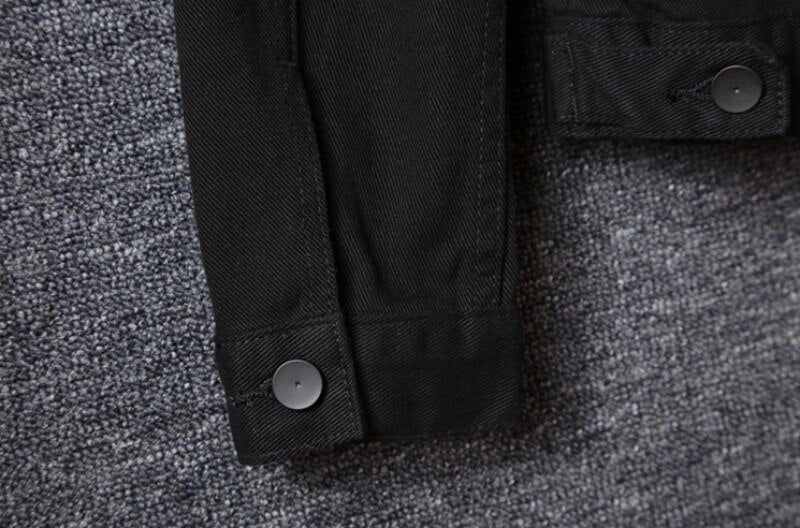 Men Denim Coat Slim Trousers Two Piece Set