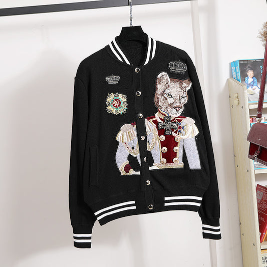 Knitted Pants Set Retro Embroidered Sweater