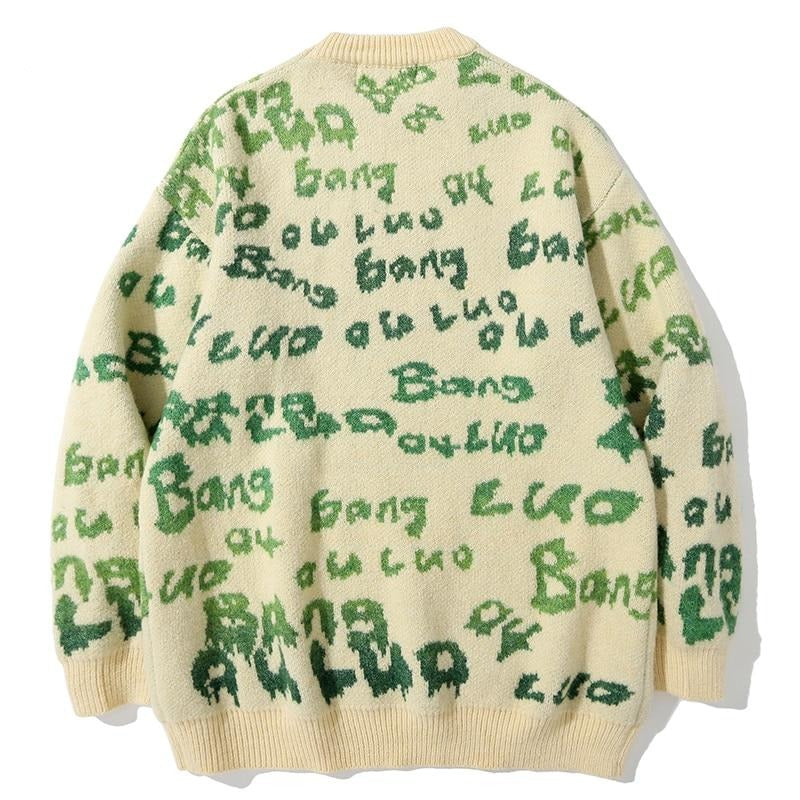 Men Hip Hop Knitted Jumper Sweaters