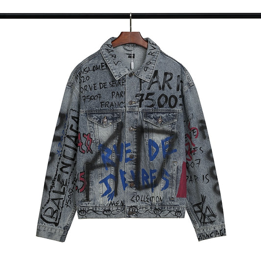 Men Women Denim Jackets Streetwear Rock Vintage
