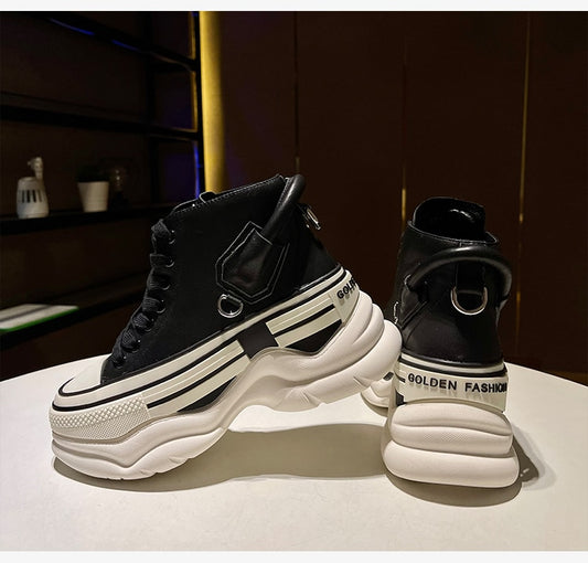 European women Genuine leather platform shoes