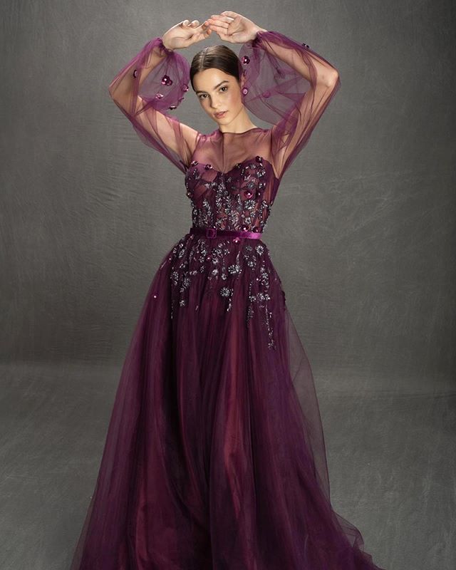 Sequin Beading Crytal Tulle Evening Dresses