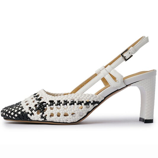 Women Sandals Square Toe Buckle Handmade