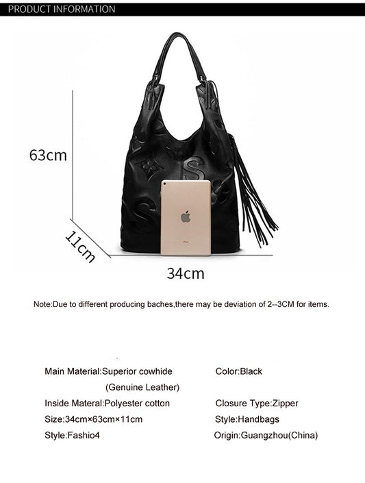 designer real cowhide leather shoulder bag