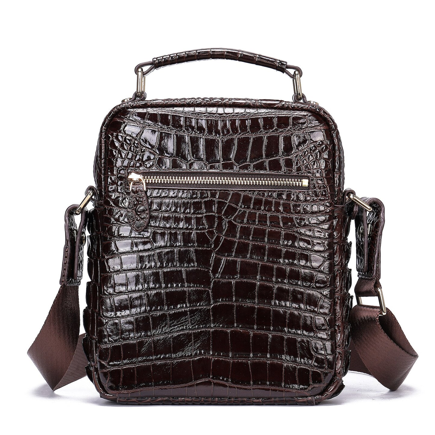 Men Briefcase Bag Genuine Leather Crocodile Pattern