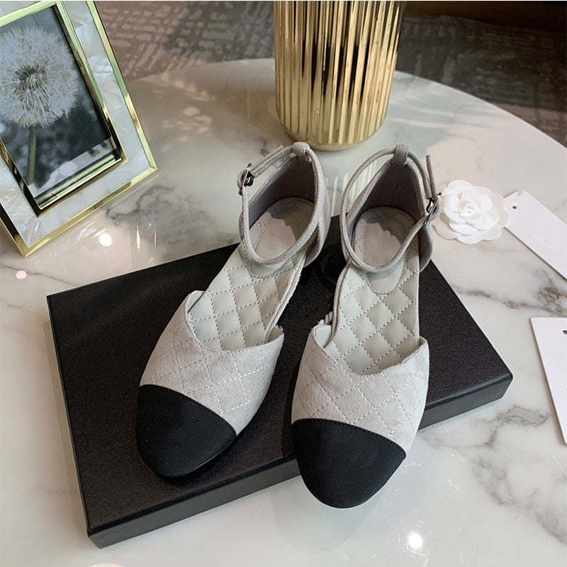 women's flat comfortable buckle leather shoes