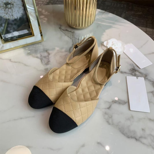 women's flat comfortable buckle leather shoes