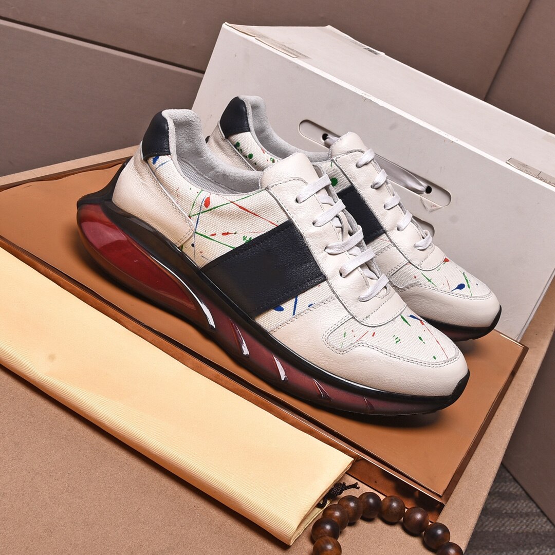 Men's leather canvas sports casual shoes