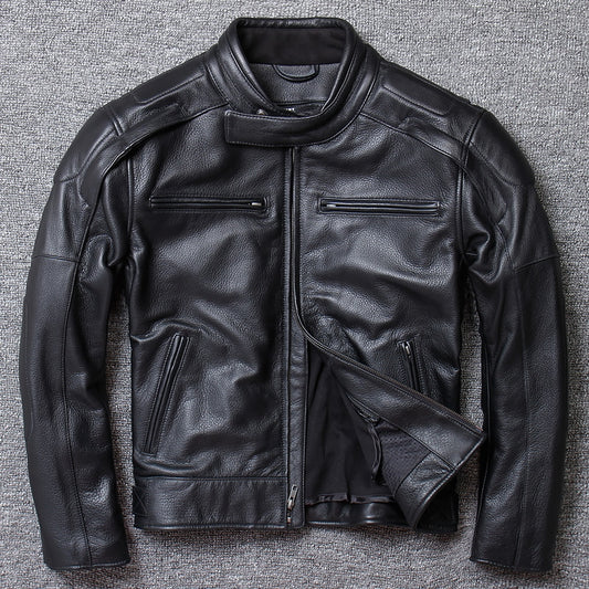 Vintage Genuine Leather Cow Jacket Men Coat