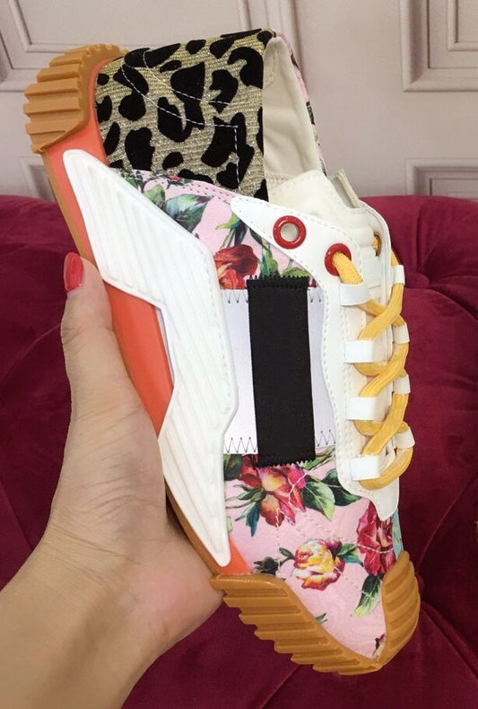 Ladies Printed Casual Shoes Round Toe Flat