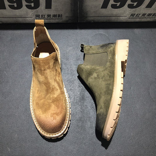 Suede Leather Slip-on Ankle Shoes