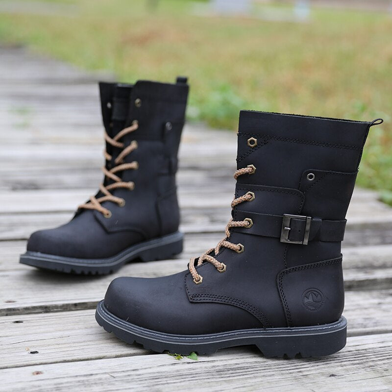 Military Genuine Leather Combat Male Boots