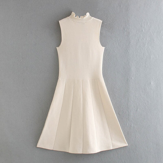 レディース スイート ボウタイ ニット フリル ミニドレス