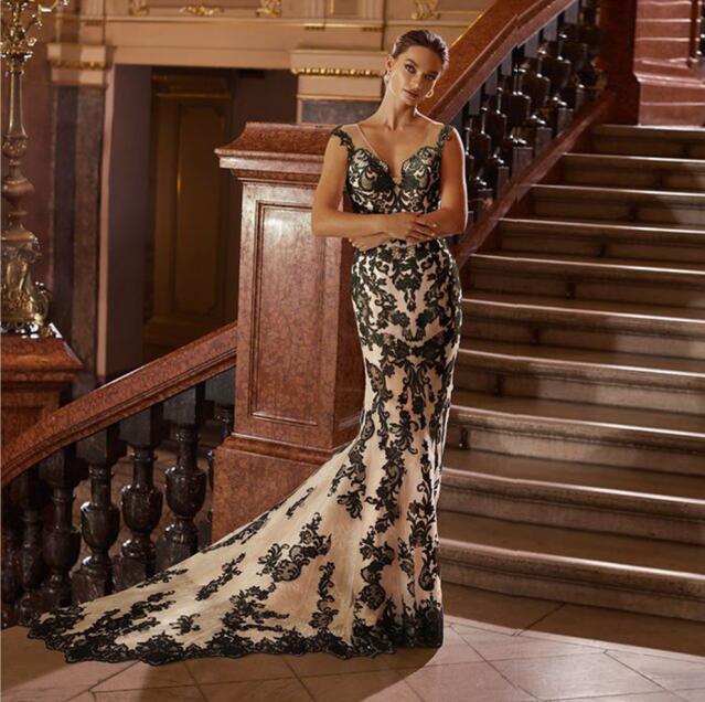 Vestido De Novia Sirena マーメイド ウェディング ドレス V ネック ラグジュアリー