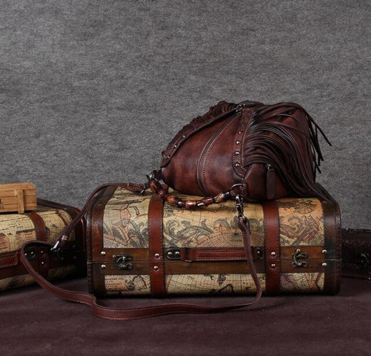 vintage bag first layer of cowhide messenger bag