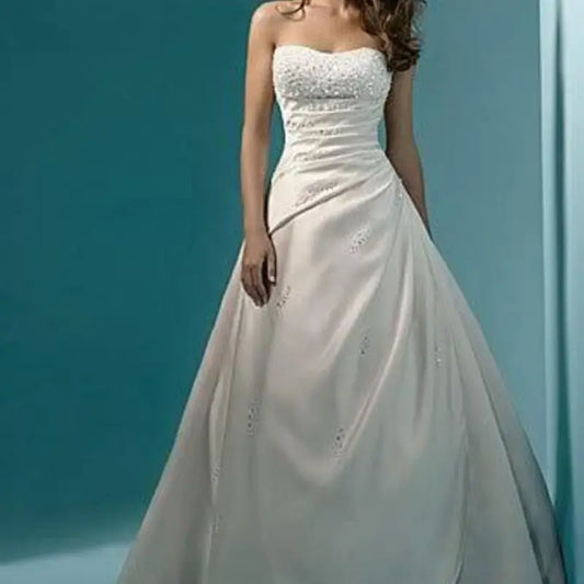 Strapless A-line Wedding Gown with Beaded