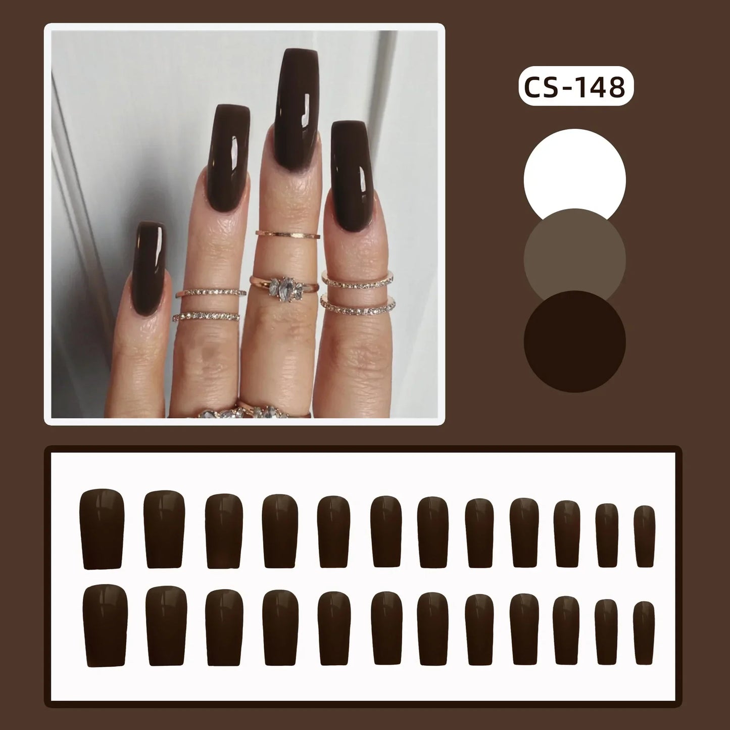 24PC Pure Elegance Single-Tone Press-On Nails