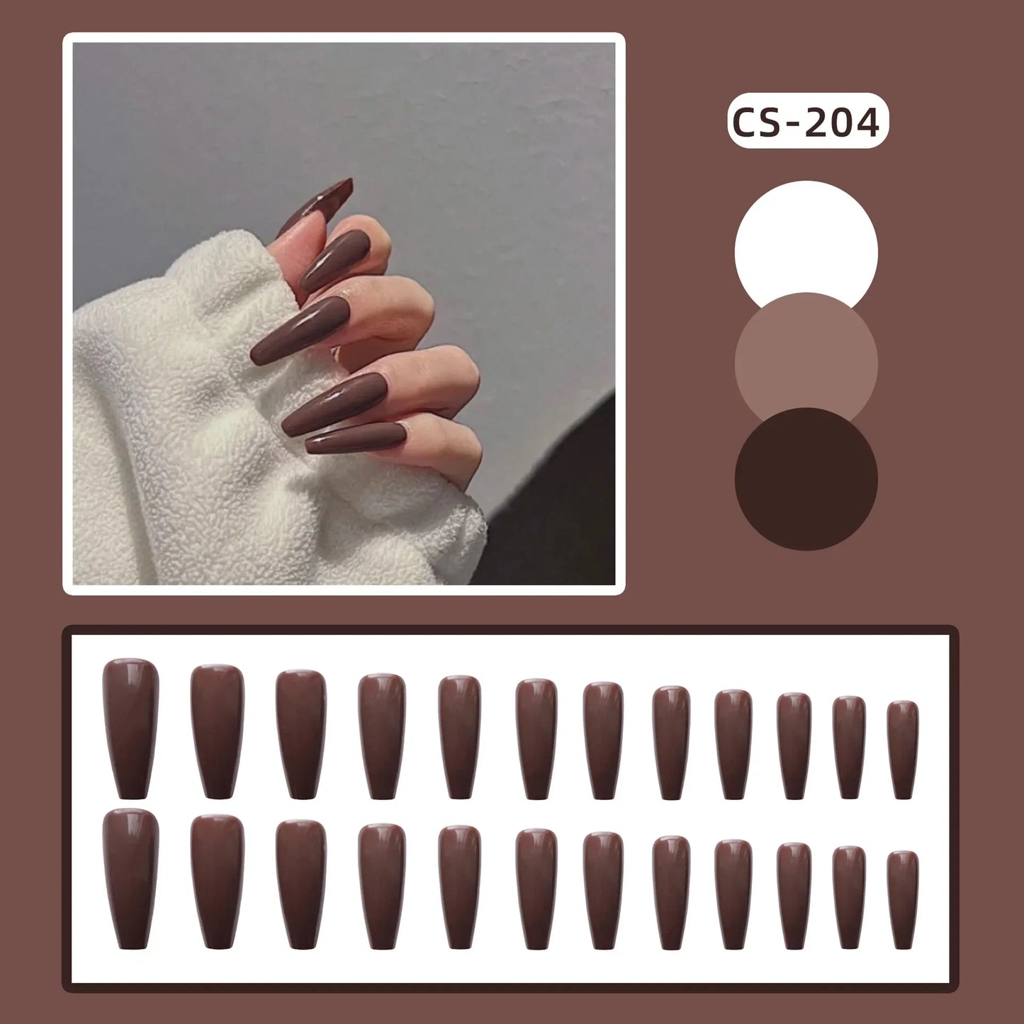 24PC Pure Elegance Single-Tone Press-On Nails