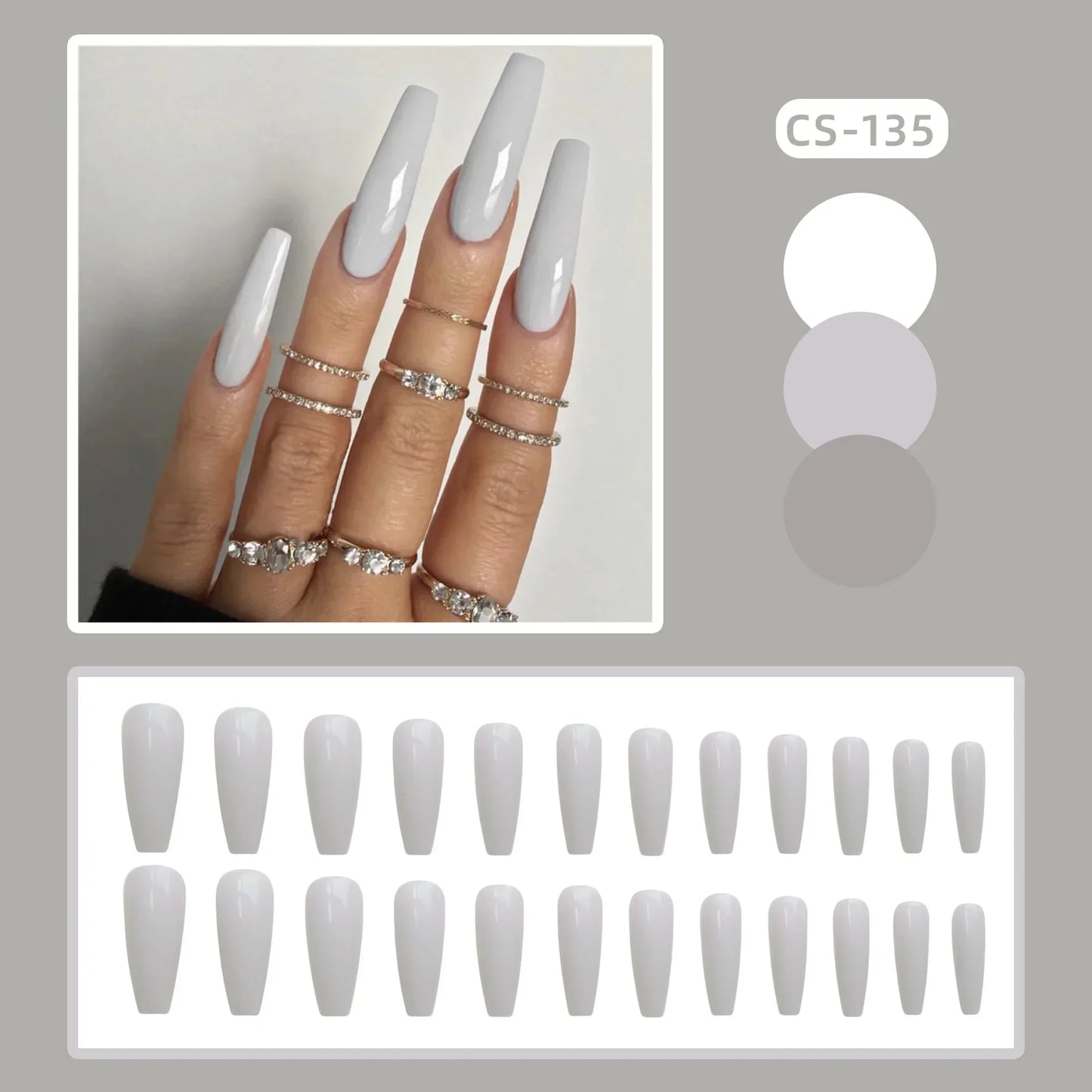 24PC Pure Elegance Single-Tone Press-On Nails