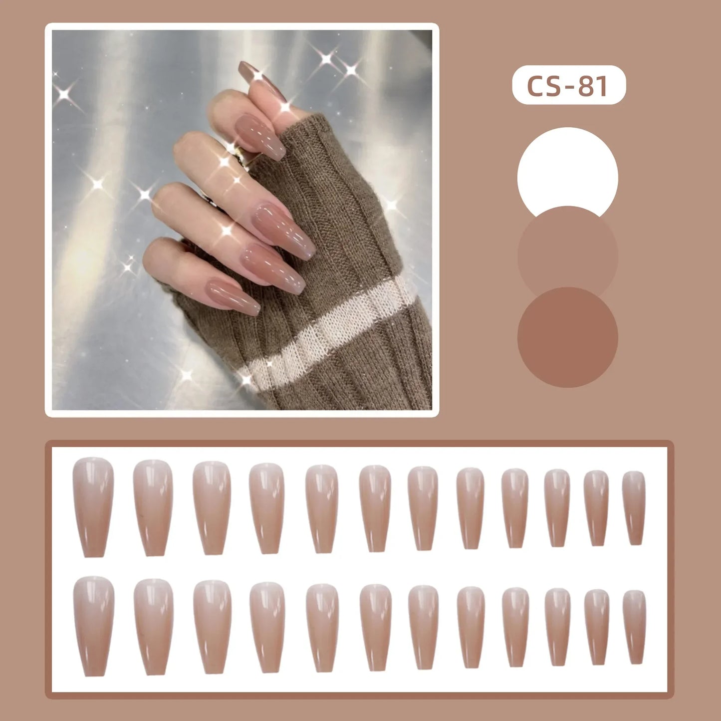 24PC Pure Elegance Single-Tone Press-On Nails