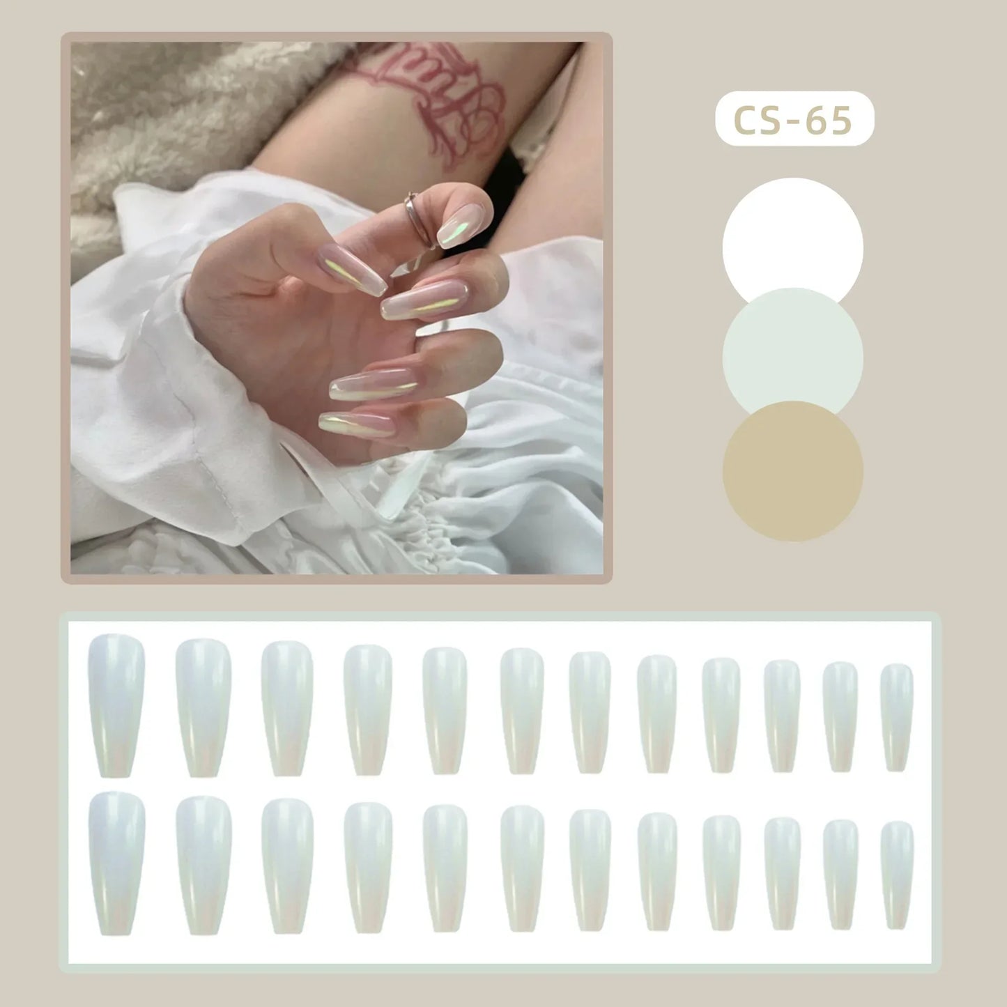 24PC Pure Elegance Single-Tone Press-On Nails