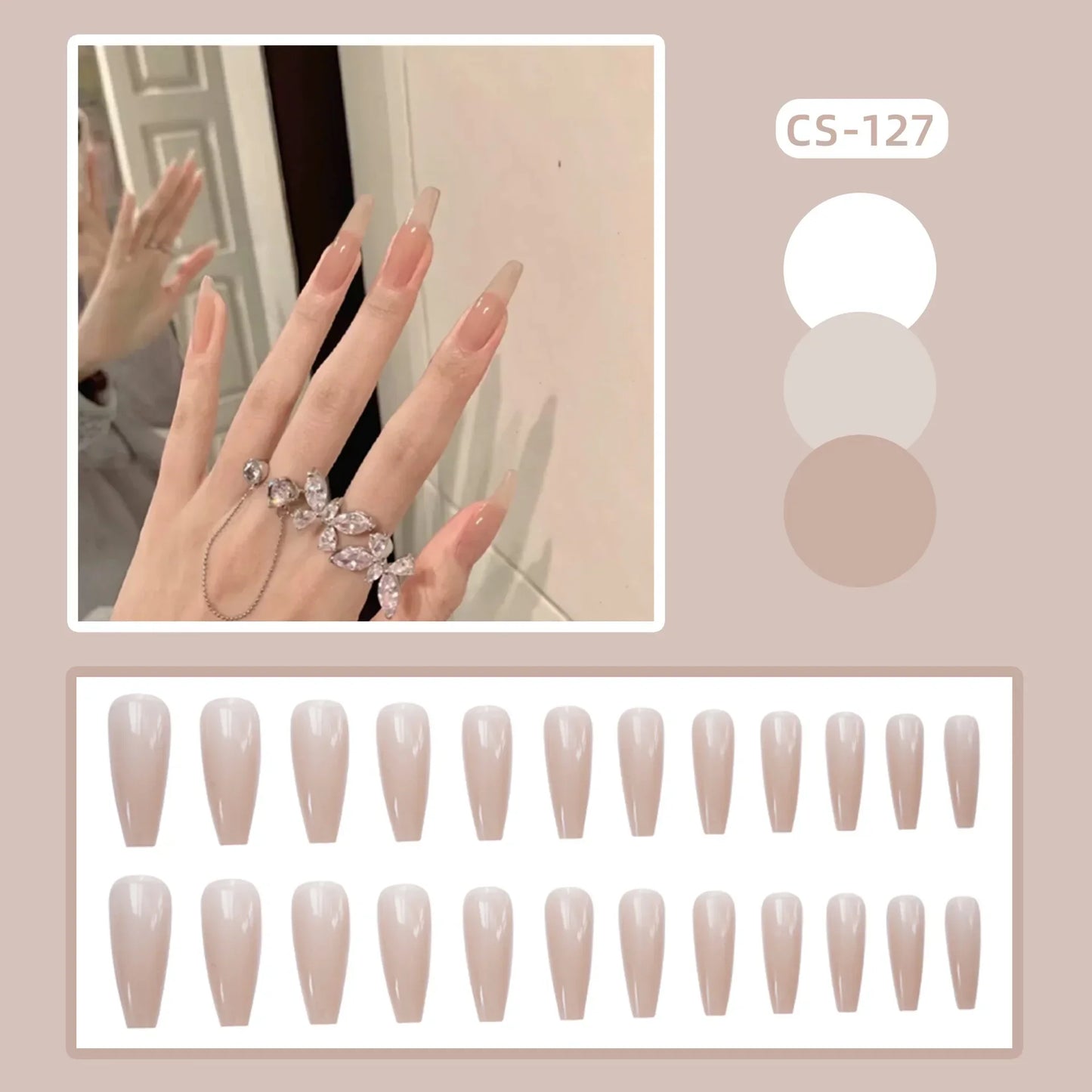 24PC Pure Elegance Single-Tone Press-On Nails