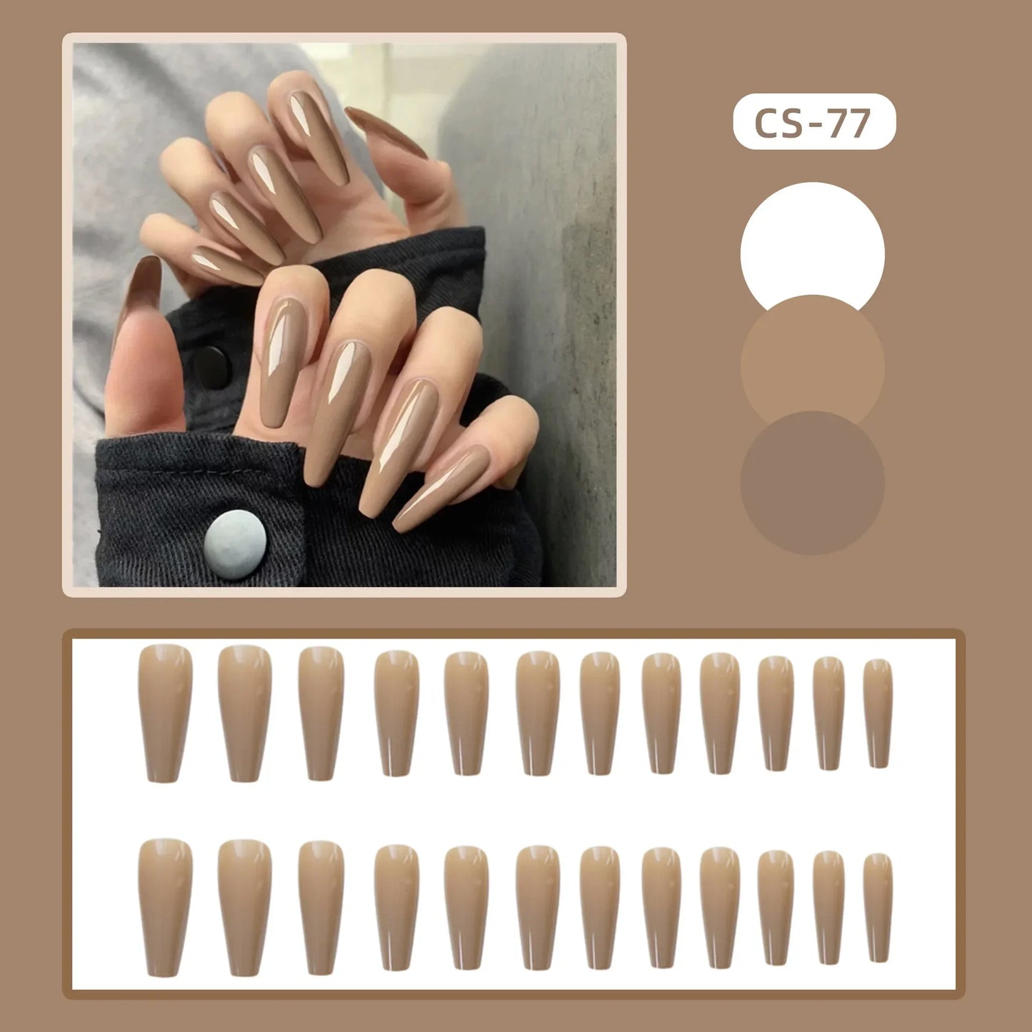 24PC Pure Elegance Single-Tone Press-On Nails