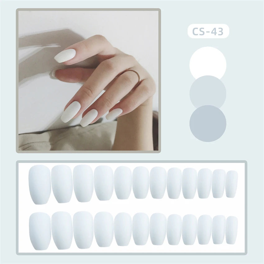 24PC Pure Elegance Single-Tone Press-On Nails