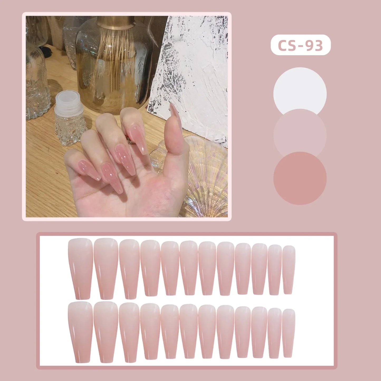 24PC Pure Elegance Single-Tone Press-On Nails