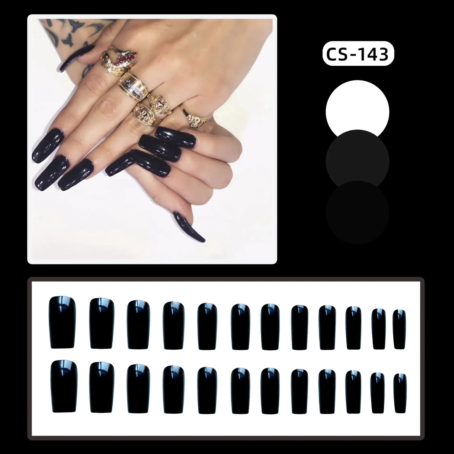 24PC Pure Elegance Single-Tone Press-On Nails