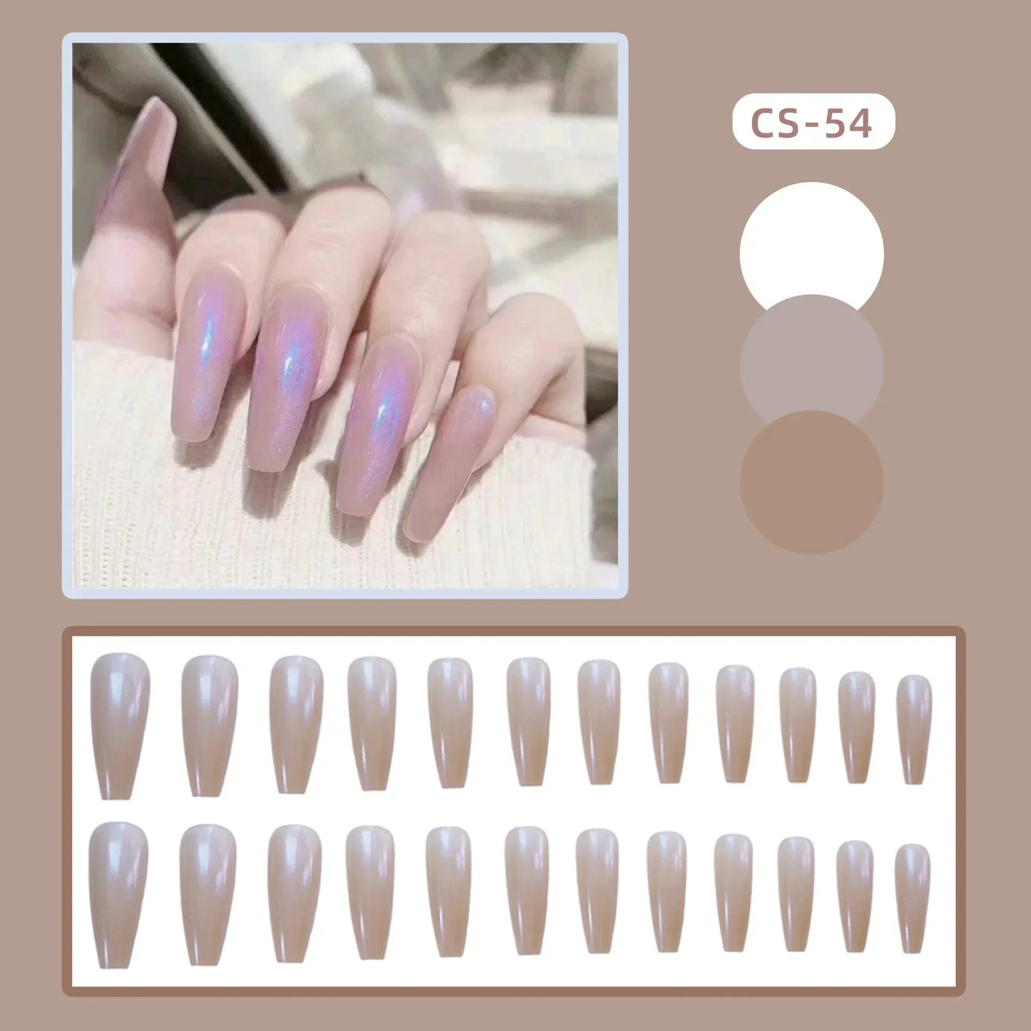 24PC Pure Elegance Single-Tone Press-On Nails