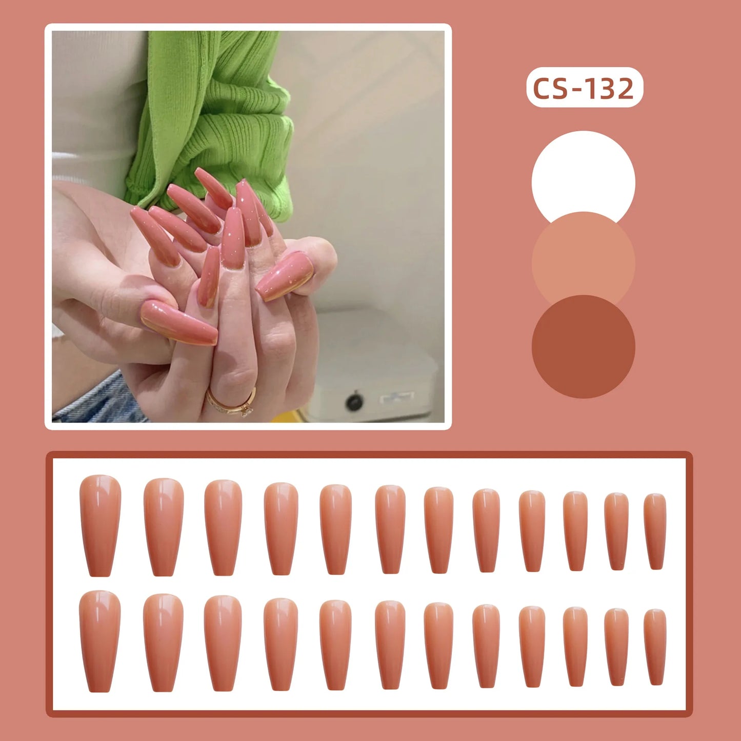 24PC Pure Elegance Single-Tone Press-On Nails