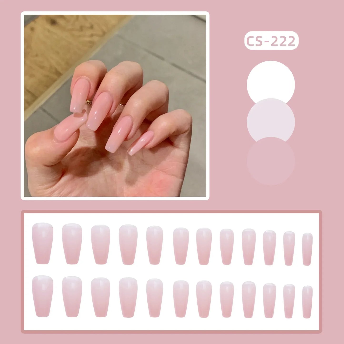 24PC Pure Elegance Single-Tone Press-On Nails