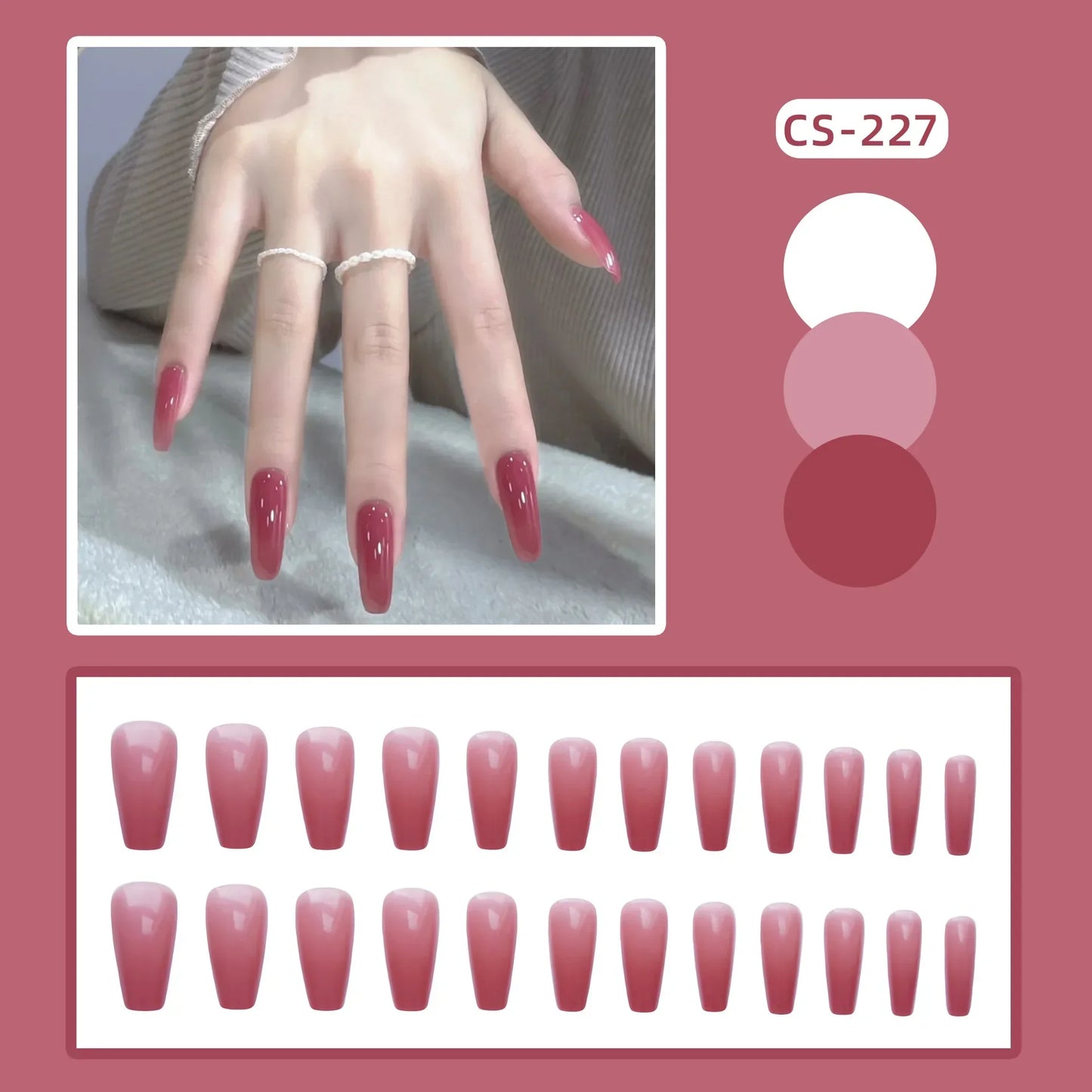 24PC Pure Elegance Single-Tone Press-On Nails